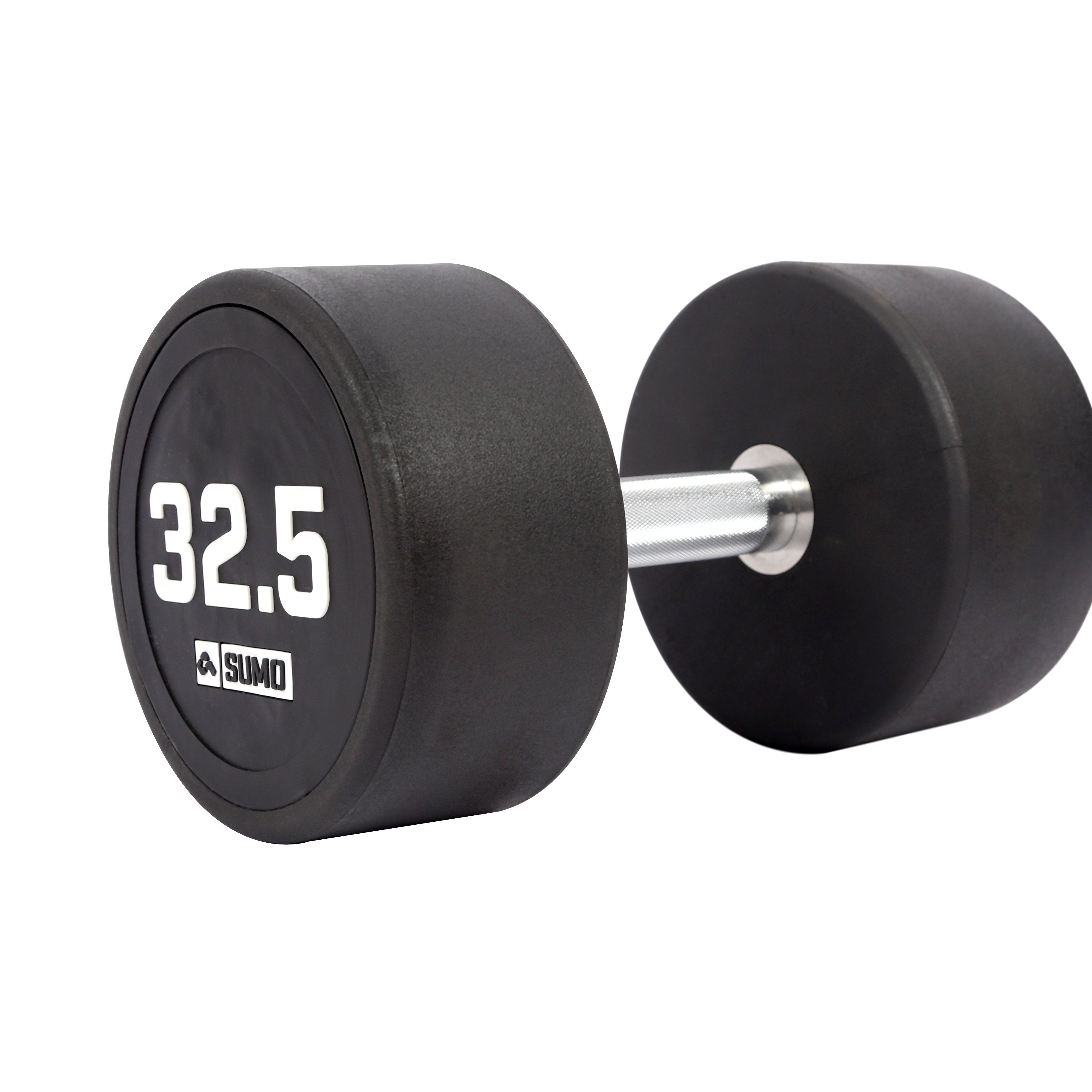 32.5kg Commercial PU Dumbbell (angled view)