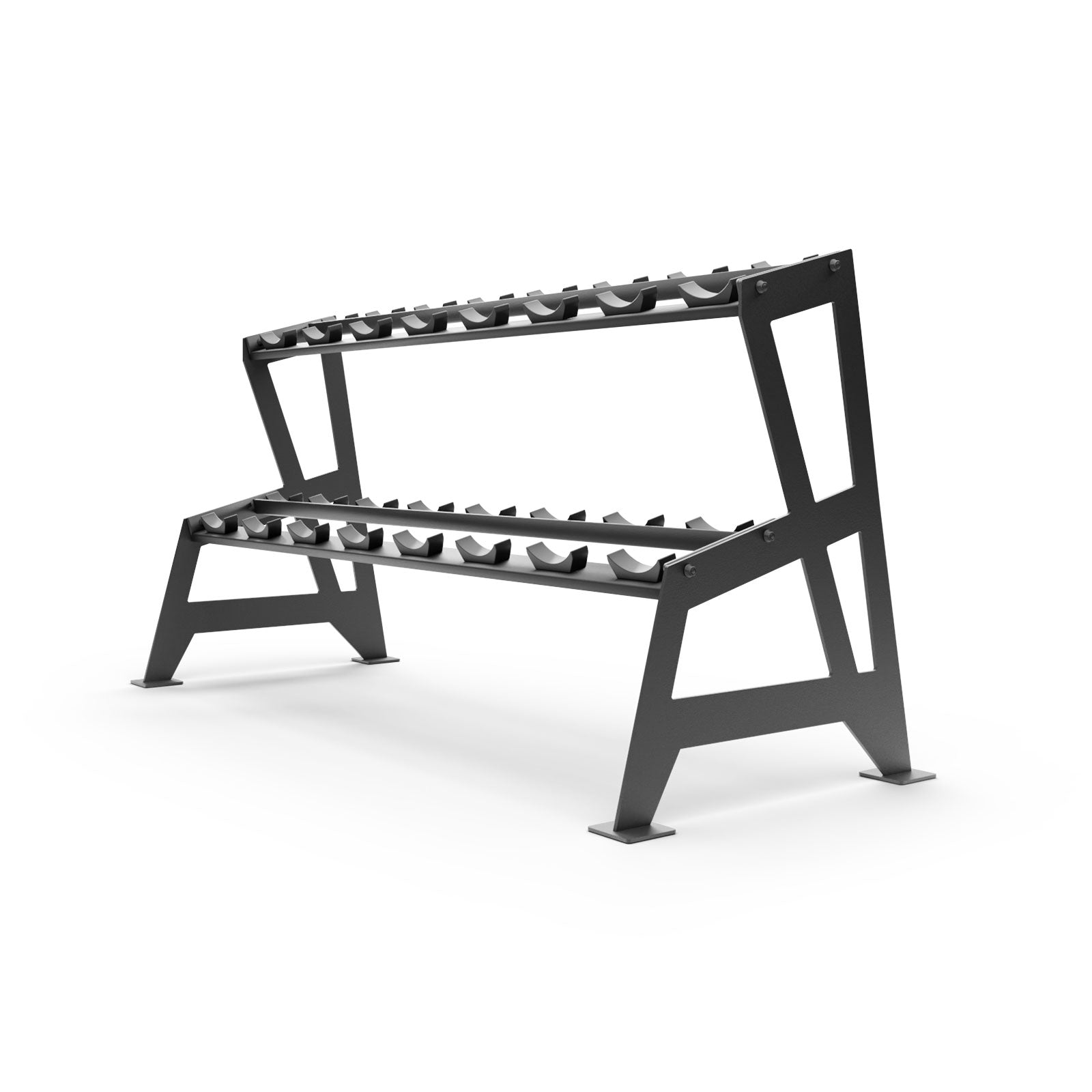 Commercial 2-Tier PU Dumbbell Rack