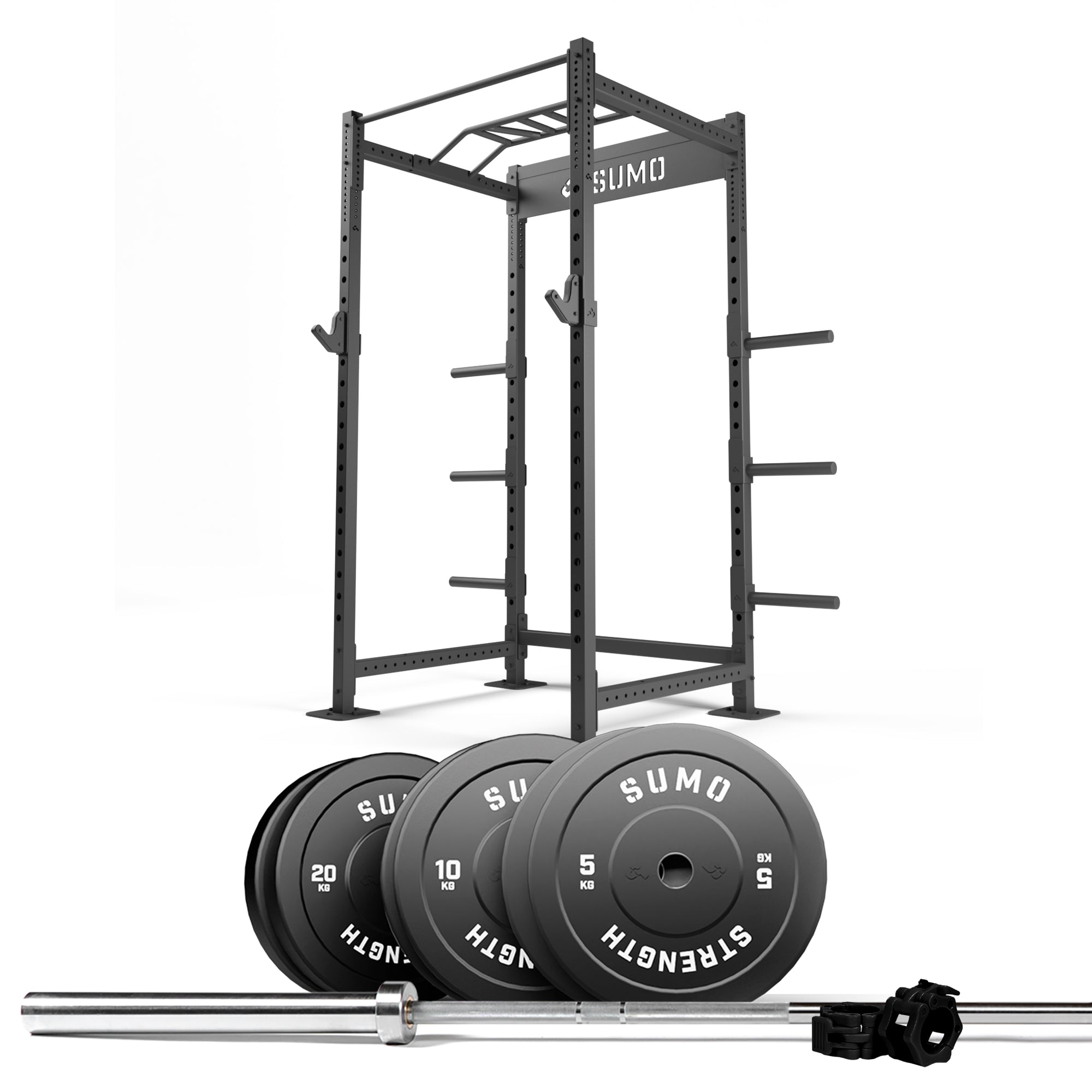 90kg Power Rack Package with Black Bumpers