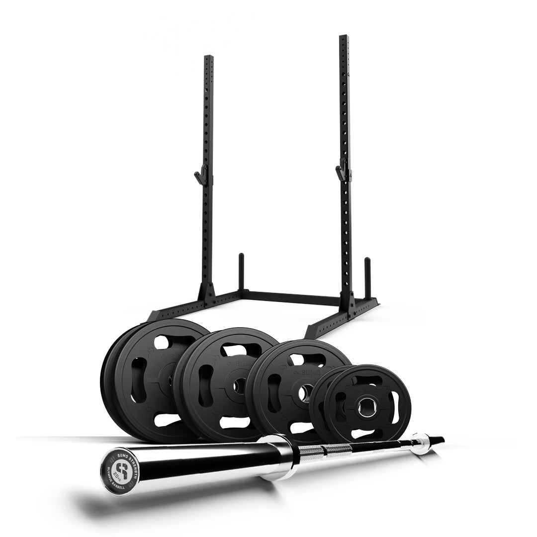 130kg Squat Stand Package with Quad Grip Plates