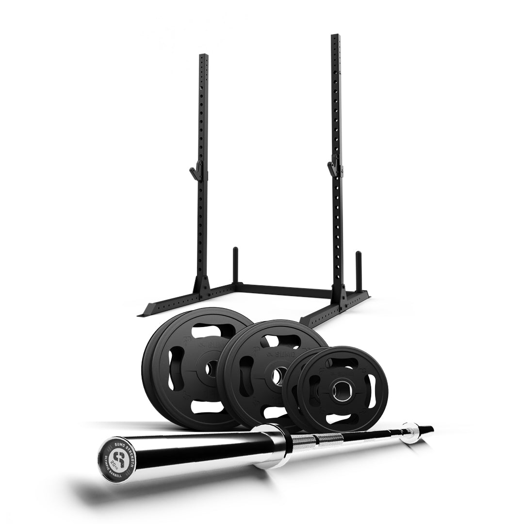 80kg Squat Stand Package with Quad Grip Plates