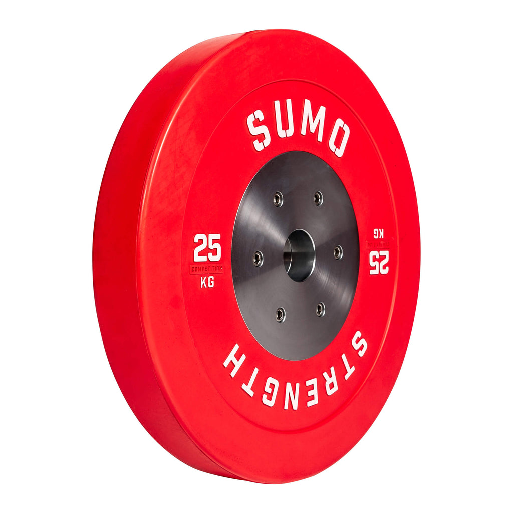 25KG Competition Bumper Plate (angled view)
