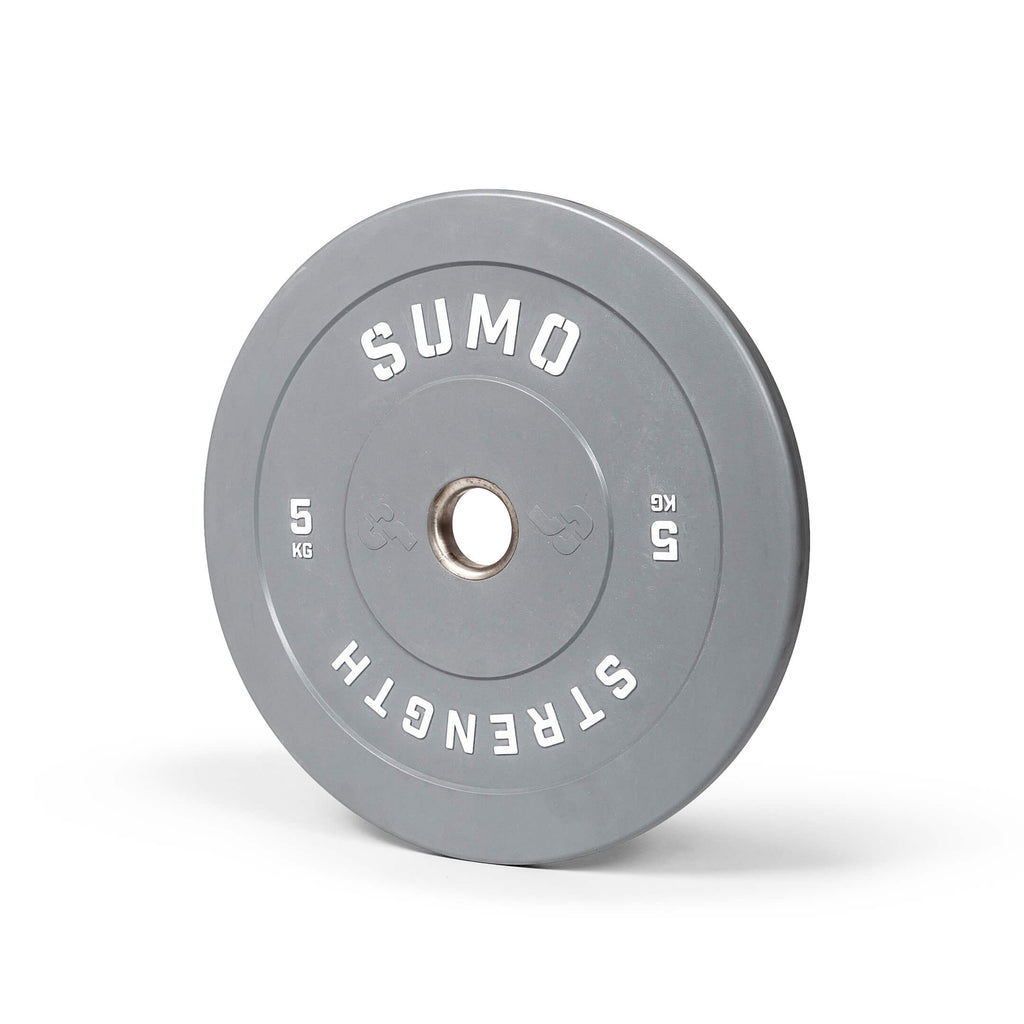5KG Colour Rubber Bumper Plate (angled view)