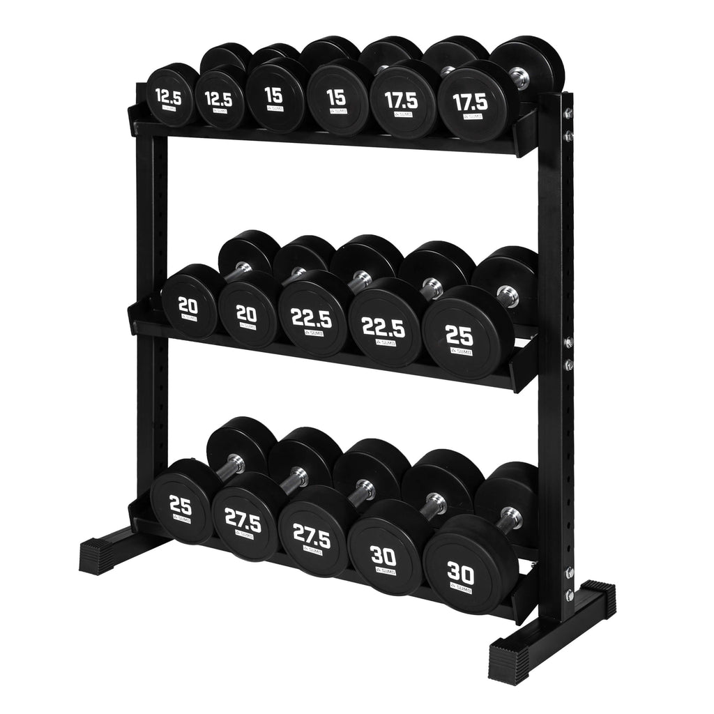 Commercial PU Dumbbell Set with Rack (12.5 - 30kg)
