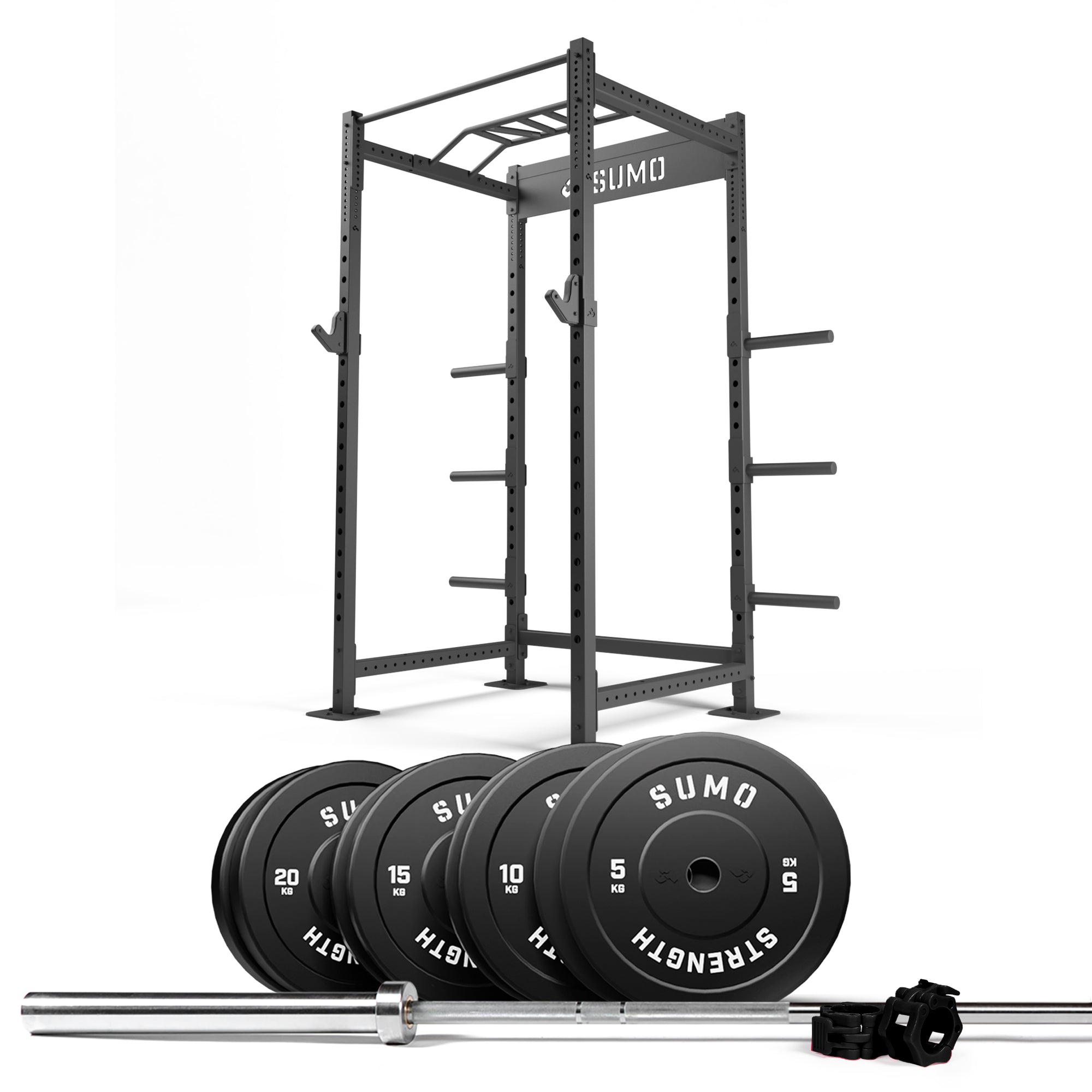 120kg Power Rack Package with Black Bumpers