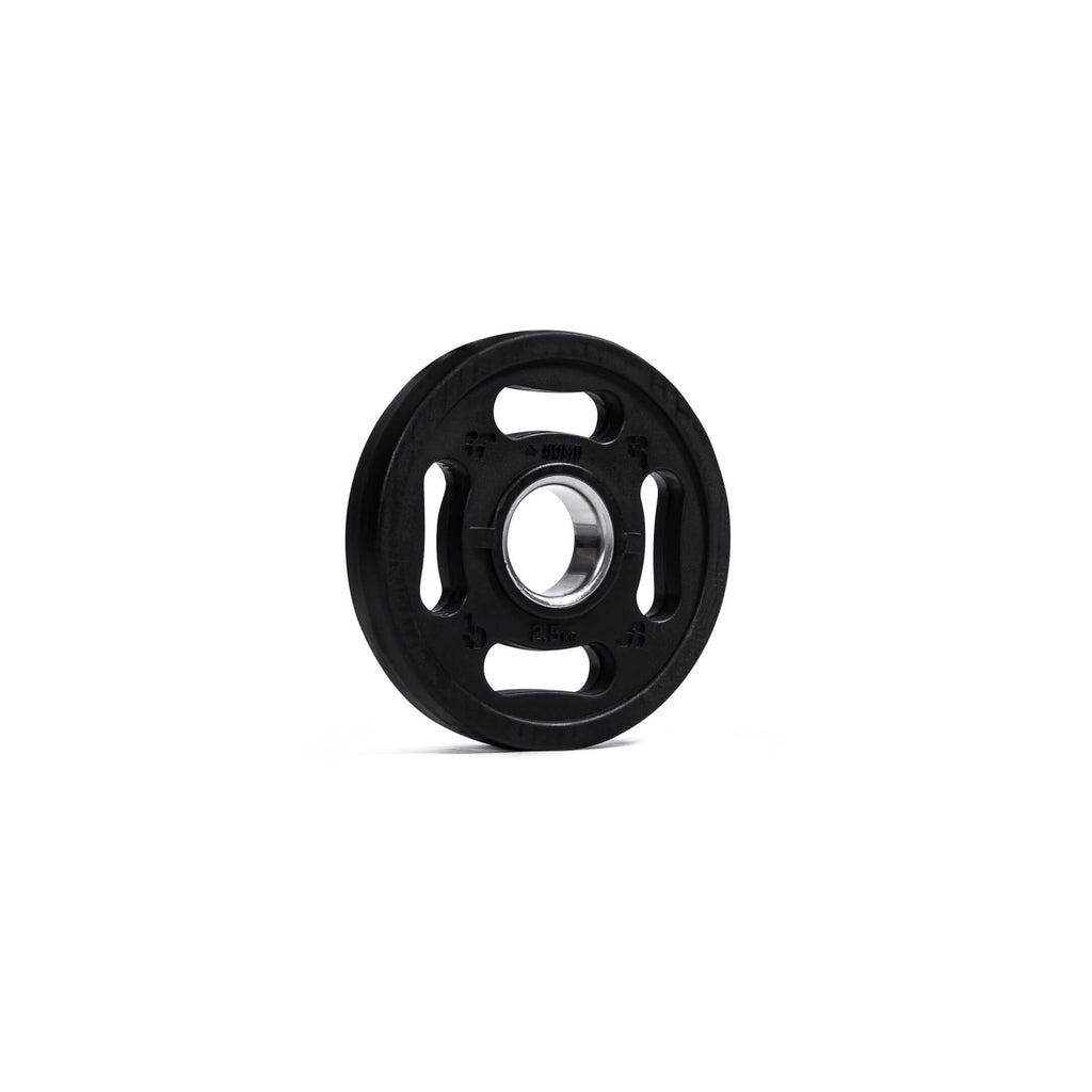 2.5kg 4-Grip Rubber Weight Plate (angle view)