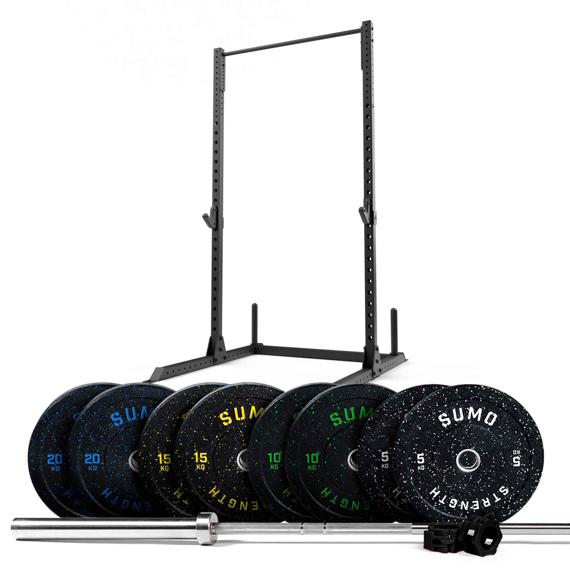 120kg Squat Rack Package with Hi-Temp Bumpers