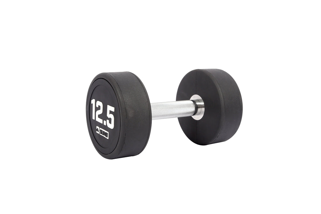 12.5kg Commercial PU Dumbbell (angled view)