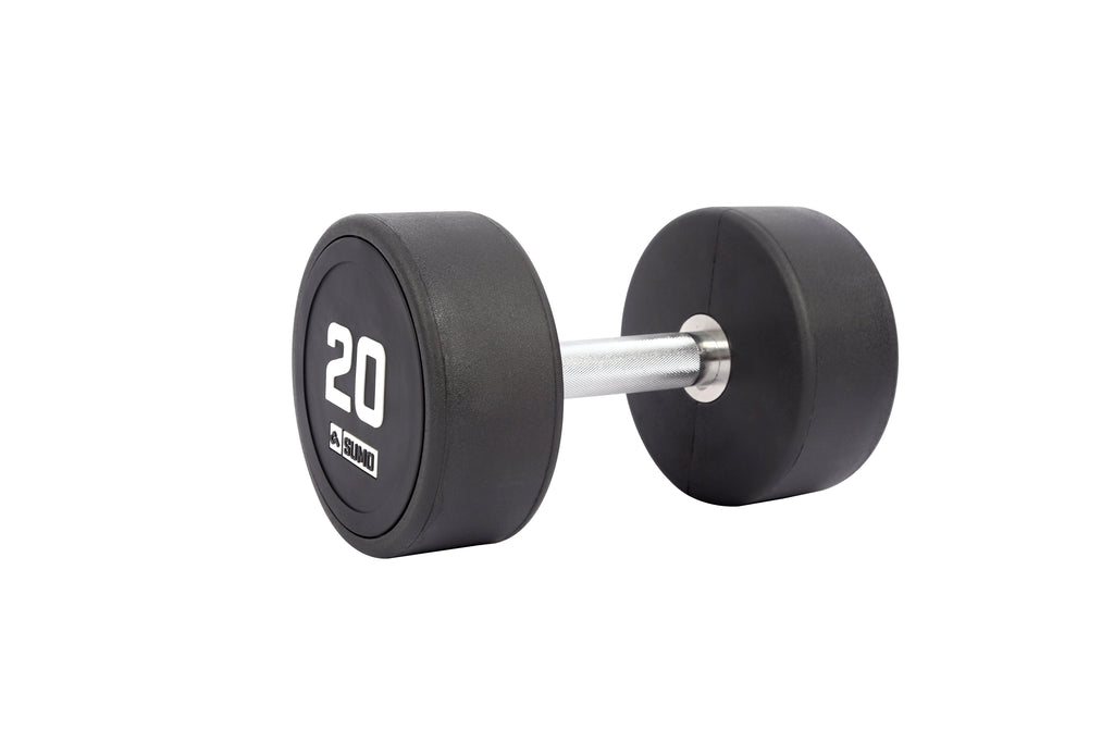 20kg Commercial PU Dumbbell (angled view)