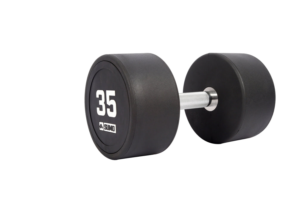 35kg Commercial PU Dumbbell (angled view)