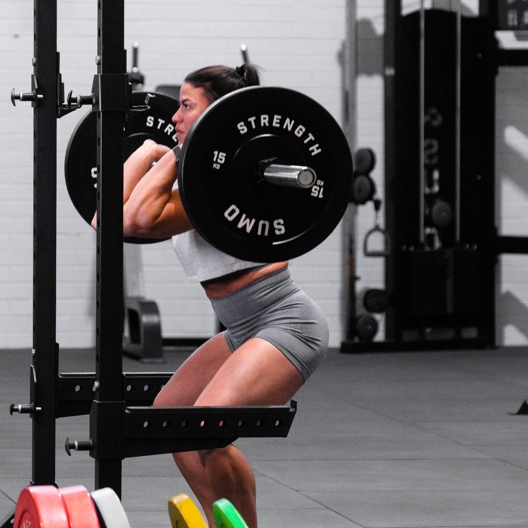 black bumper plate in use